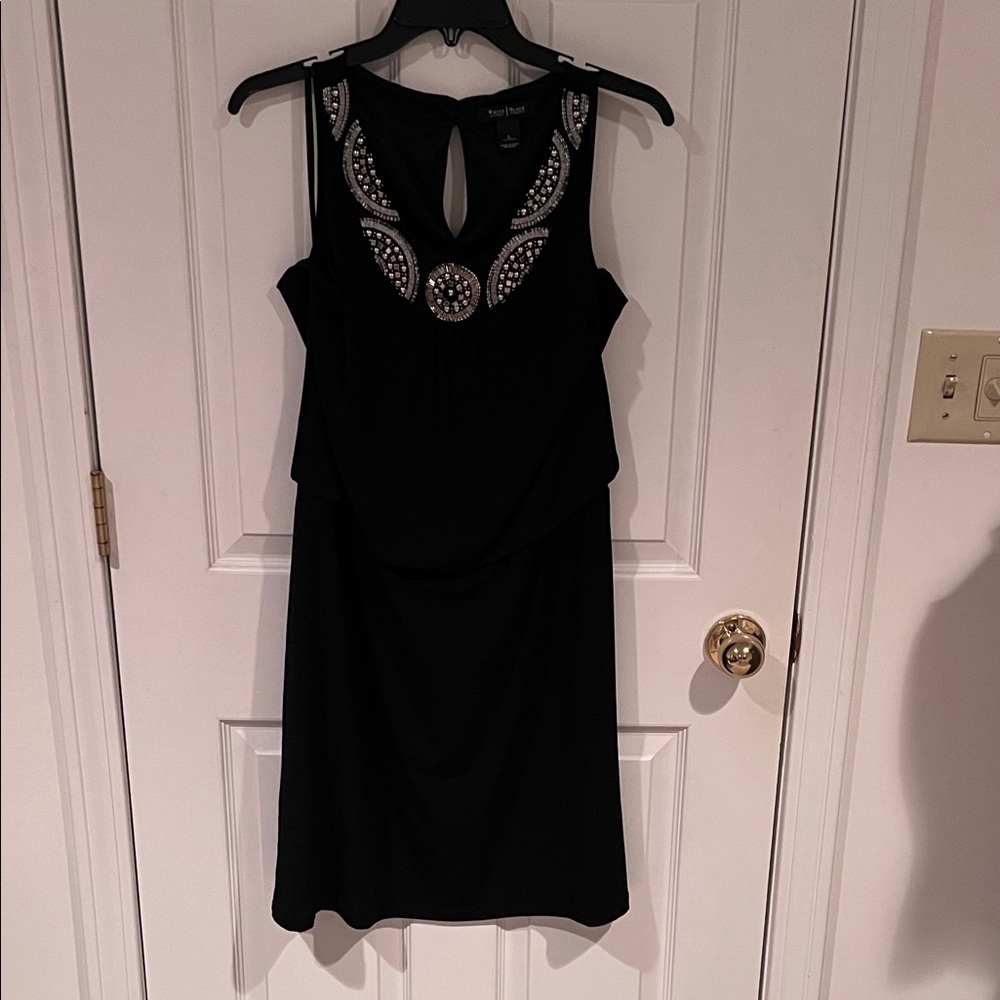 Ralph Lauren Black Mini Dress with Silver Accents